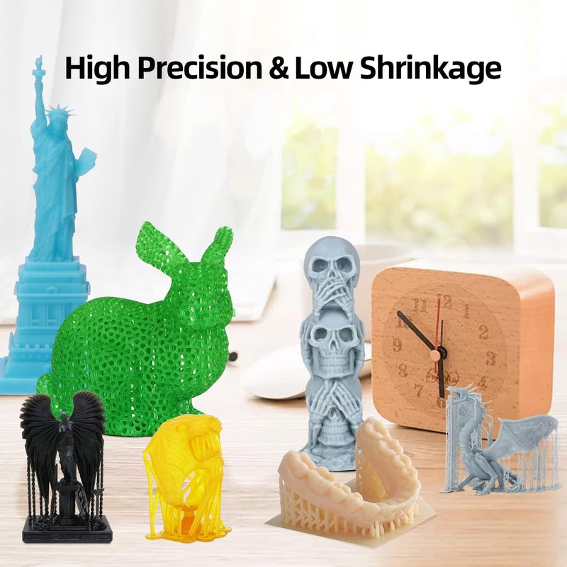 Anycubic أيكيوبك طابعة ثلاثية الأبعاد ريزن، 405 نانومتر دقة عالية تجفيف سريع ريزن فوتوبوليمر للأبعاد الثلاثية LCD، 1 كجم شفاف - Image 4